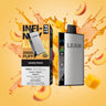 Shop Infinity Lean Fit 20K Mango Peach disposable vape for a lush blend of ripe mangoes and sweet peaches. Buy now for 20000 long-lasting puffs!