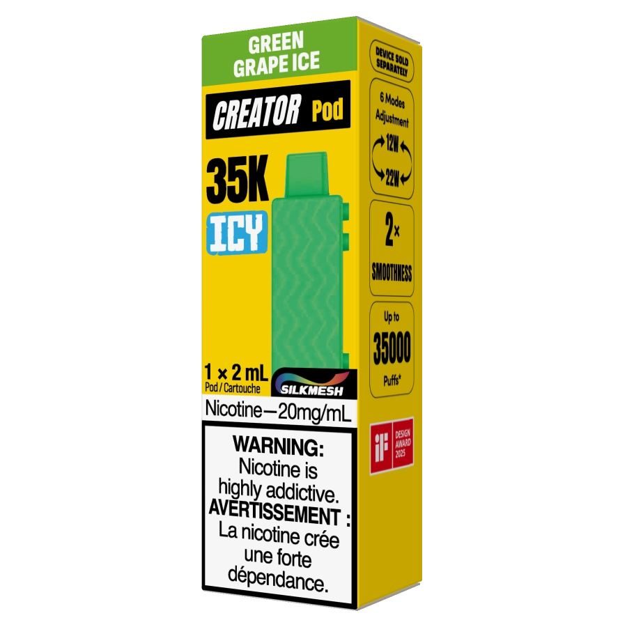 RELX Canada Creator Pod 20mg/mL Nicotine Green Grape Ice