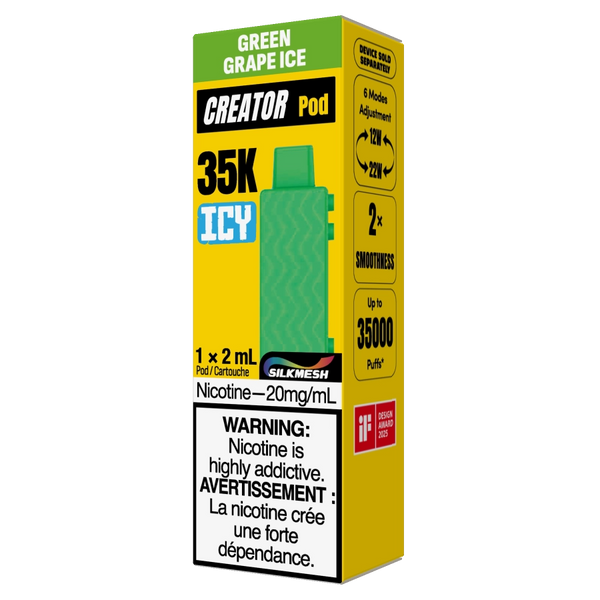 RELX Canada Creator Pod 20mg/mL Nicotine Green Grape Ice