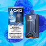 WAKA Optimus 120K Disposable Vape in Blue Razz Ice flavor, featuring 30mL e-liquid capacity, 18mg/mL nicotine strength, Dual Mode, and RDL Max Cloud rechargeable design✨

