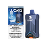 WAKA Optimus 120K Disposable Vape in Blue Razz Ice flavor, featuring 30mL e-liquid capacity, 18mg/mL nicotine strength, Dual Mode, and RDL Max Cloud rechargeable design
