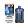 WAKA Optimus 120K Disposable Vape in Peach Zing Ice flavor, featuring 30mL e-liquid capacity, 18mg/mL nicotine strength, Dual Mode, and RDL Max Cloud rechargeable design🍑 🆒
