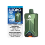 WAKA Optimus 120K Disposable Vape in Spearmint Blast Ice flavor, featuring 30mL e-liquid capacity, 18mg/mL nicotine strength, Dual Mode, and RDL Max Cloud rechargeable design🍃❄️
