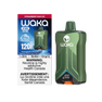 WAKA Optimus 120K Disposable Vape in Strawberry Kiwi Ice flavor, featuring 30mL e-liquid capacity, 18mg/mL nicotine strength, Dual Mode, and RDL Max Cloud rechargeable design🍓🥝❄️
