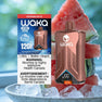 WAKA Optimus 120K Disposable Vape in Watermelon Ice flavor, featuring 30mL e-liquid capacity, 18mg/mL nicotine strength, Dual Mode, and RDL Max Cloud rechargeable design🍉❄️

