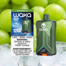WAKA Optimus 120K Disposable Vape in White Grape Ice flavor, featuring 30mL e-liquid capacity, 18mg/mL nicotine strength, Dual Mode, and RDL Max Cloud rechargeable design🍃🍇❄️