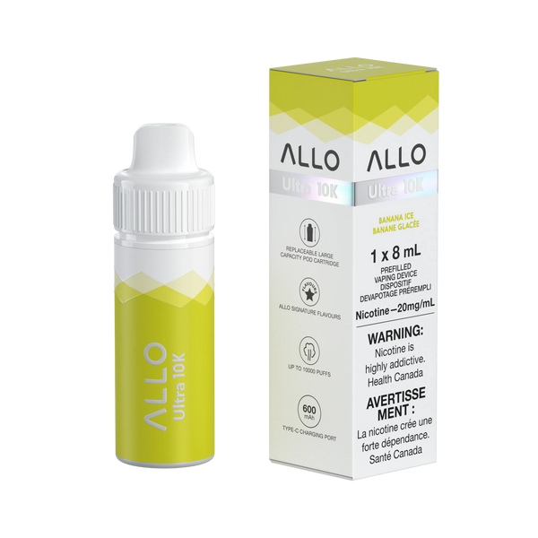 WAKA Allo Ultra 10K Canada Banana Ice Hybrid Disposable Vape 10000 Puffs Replaceable Pod